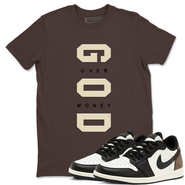 God Over Money T Shirts To Match Jordans Streetwear 1s Low Mocha Jezsport.com