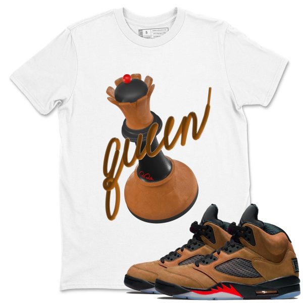 3D Queen T Shirts To Match Jordans Streetwear AJ5 Retro Archaeo Brown Jezsport.com