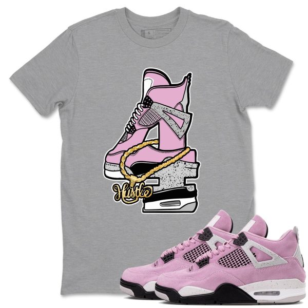 Hustle Number 4 Unisex T Shirts To Match Sneakers 4s Orchid Jezsport.com