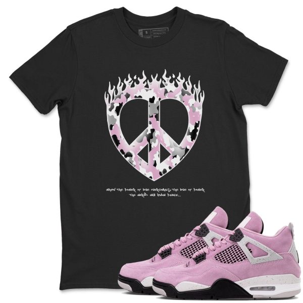 Love Peace Unisex T Shirts To Match Sneakers 4s WMNS Orchid Jezsport.com