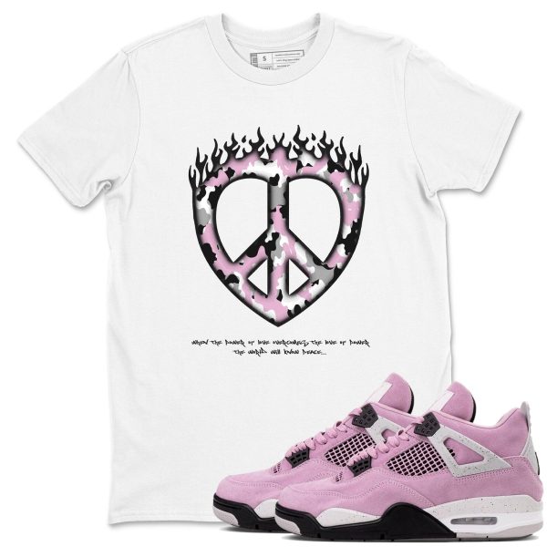 Love Peace Unisex T Shirts To Match Sneakers 4s WMNS Orchid Jezsport.com