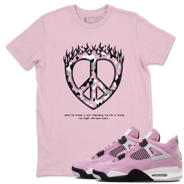 Love Peace Unisex T Shirts To Match Sneakers 4s WMNS Orchid Jezsport.com