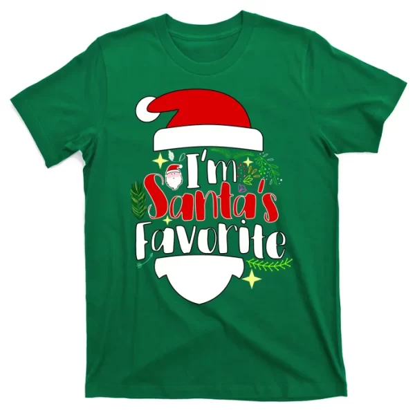 I'm Santa's Favorite Christmas T Shirt For Men, Christmas Shirt For Girl Jezsport.com