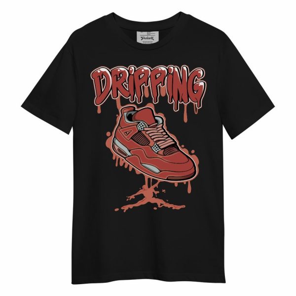 Dune Red 13s Shirt - Dripping Shoe 4S Graphic Unisex Shirt Matching Jordan Shirt Jezsport.com