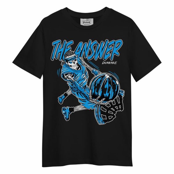 Black University Blue 2022 13s Shirt - The Answer Skeleton Unisex Shirt Matching Jordan Shirt Jezsport.com