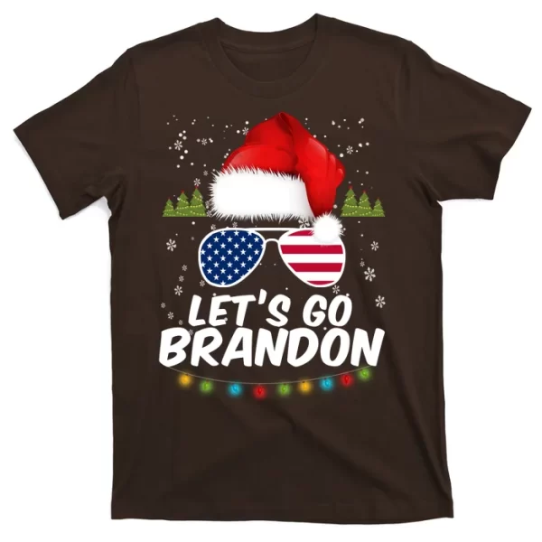 Let's Go Brandon Santa Claus USA Christmas Shades T ShirtFor Men, Christmas Shirt For Girl Jezsport.com