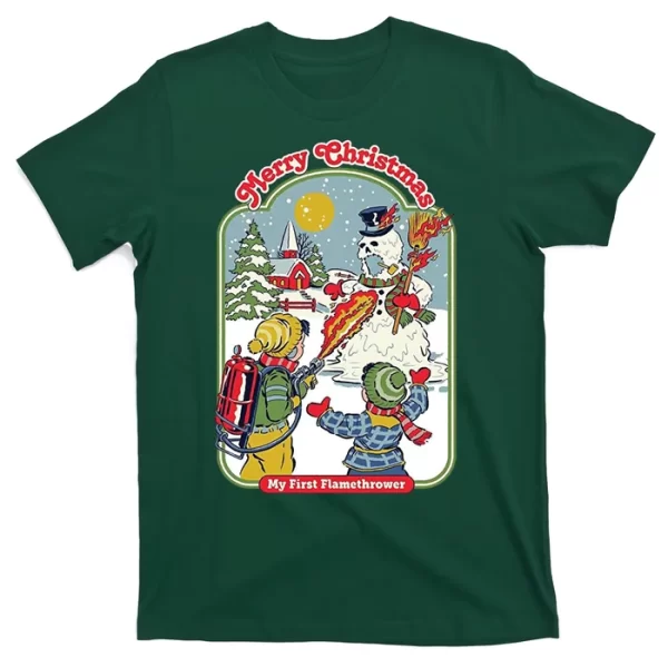 Merry Christmas My First Flamethrower T Shirt For Men, Christmas Shirt For Girl Jezsport.com