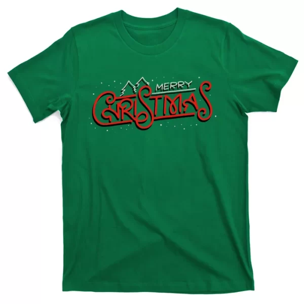 Merry Christmas Retro T Shirt For Men, Christmas Shirt For Girl Jezsport.com