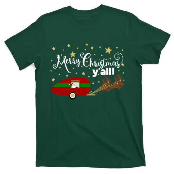 Merry Christmas Santa's Sleigh T Shirt For Men, Christmas Shirt For Girl Jezsport.com