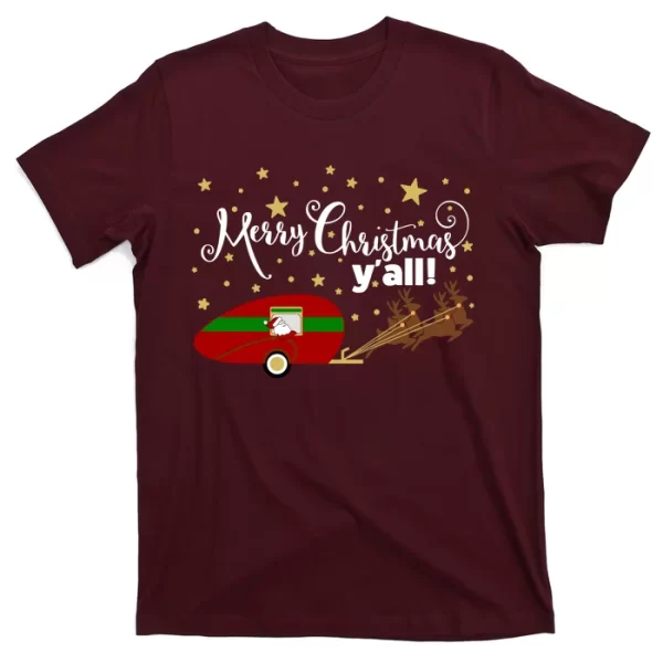 Merry Christmas Santa's Sleigh T Shirt For Men, Christmas Shirt For Girl Jezsport.com