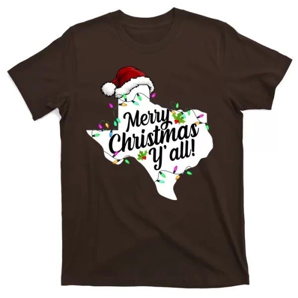 Merry Christmas Y'all Texas State T Shirt For Men, Christmas Shirt For Girl Jezsport.com