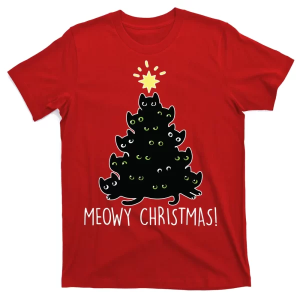 Meowy Christmas T Shirt For Men, Christmas Shirt For Girl Jezsport.com