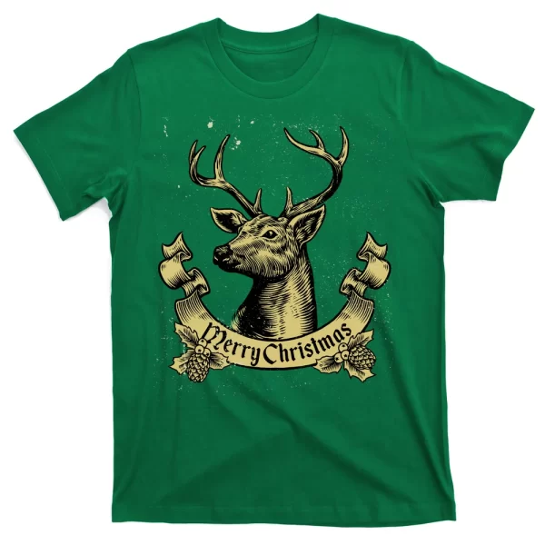 Merry Christmas Deer T Shirt For Men, Christmas Shirt For Girl Jezsport.com