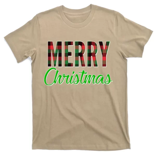 Merry Christmas Plaid T Shirt For Men, Christmas Shirt For Girl Jezsport.com