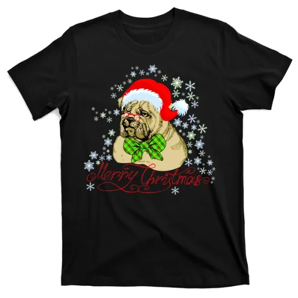 Merry Christmas Santa Pug T Shirt For Men, Christmas Shirt For Girl Jezsport.com