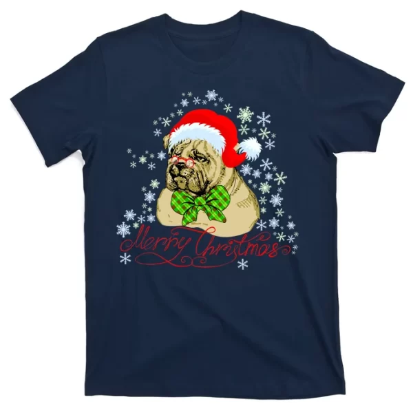 Merry Christmas Santa Pug T Shirt For Men, Christmas Shirt For Girl Jezsport.com