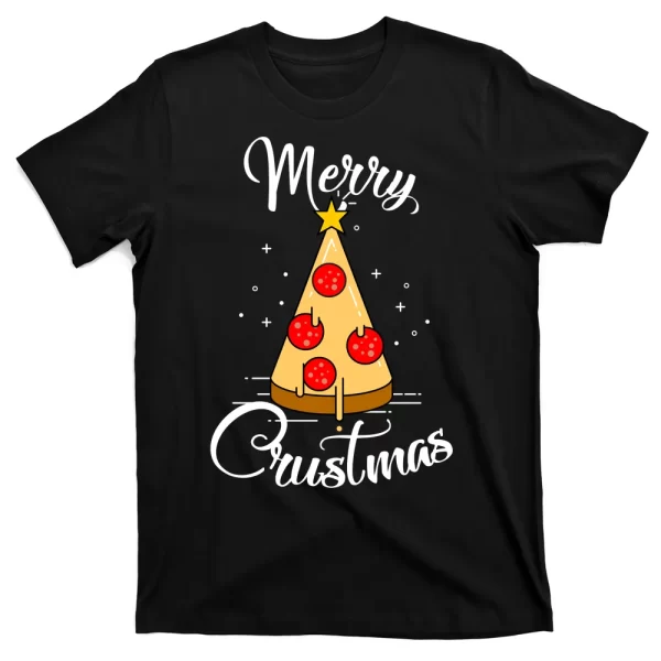 Merry Chrustmas Funny Christmas Pizza T Shirt For Men, Christmas Shirt For Girl Jezsport.com