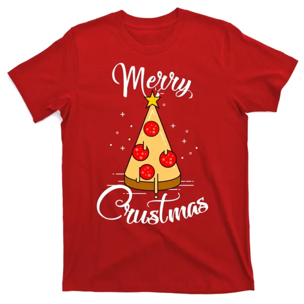 Merry Chrustmas Funny Christmas Pizza T Shirt For Men, Christmas Shirt For Girl Jezsport.com