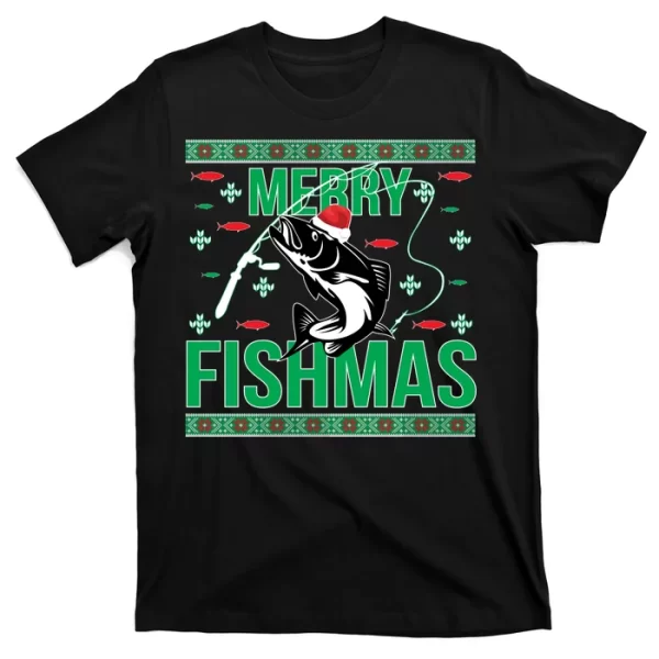 Merry Fishmas T Shirt For Men, Christmas Shirt For Girl Jezsport.com