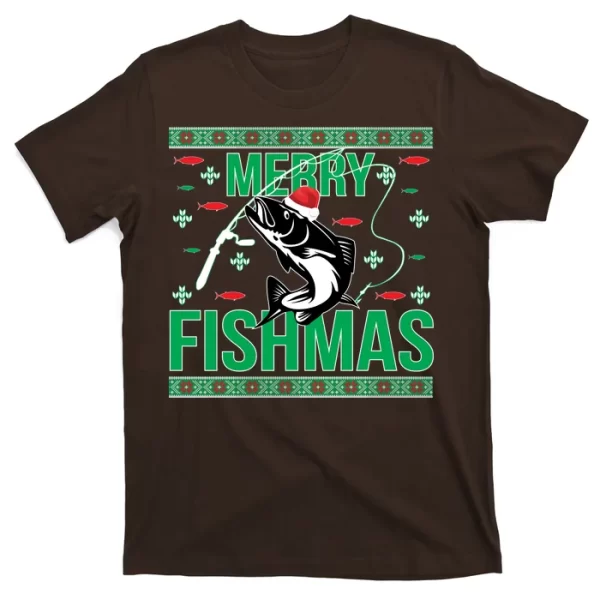 Merry Fishmas T Shirt For Men, Christmas Shirt For Girl Jezsport.com