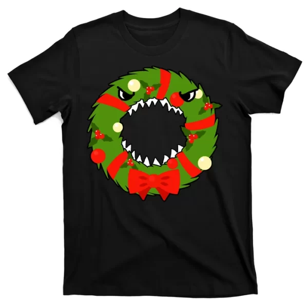 Monster Killer Christmas Wreath T Shirt For Men, Christmas Shirt For Girl Jezsport.com