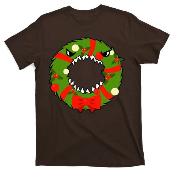 Monster Killer Christmas Wreath T Shirt For Men, Christmas Shirt For Girl Jezsport.com