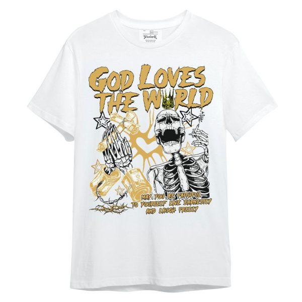 Retro Light Ginger 14s Shirt, God Loves The World Unisex Shirt Matching Jordan Shirt Jezsport.com