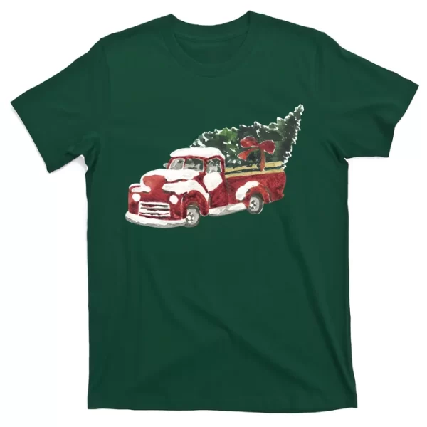 Retro Christmas Holiday Truck T Shirt For Men, Christmas Shirt For Girl Jezsport.com