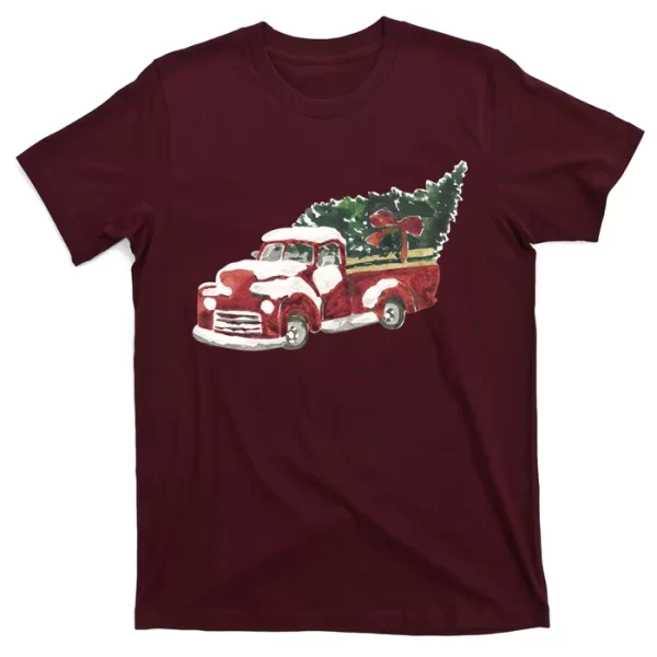 Retro Christmas Holiday Truck T Shirt For Men, Christmas Shirt For Girl Jezsport.com