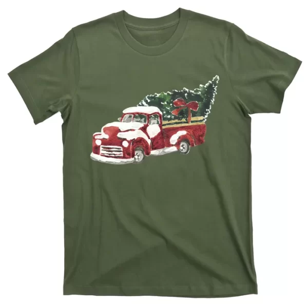 Retro Christmas Holiday Truck T Shirt For Men, Christmas Shirt For Girl Jezsport.com