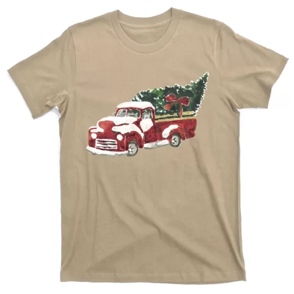 Retro Christmas Holiday Truck T Shirt For Men, Christmas Shirt For Girl Jezsport.com