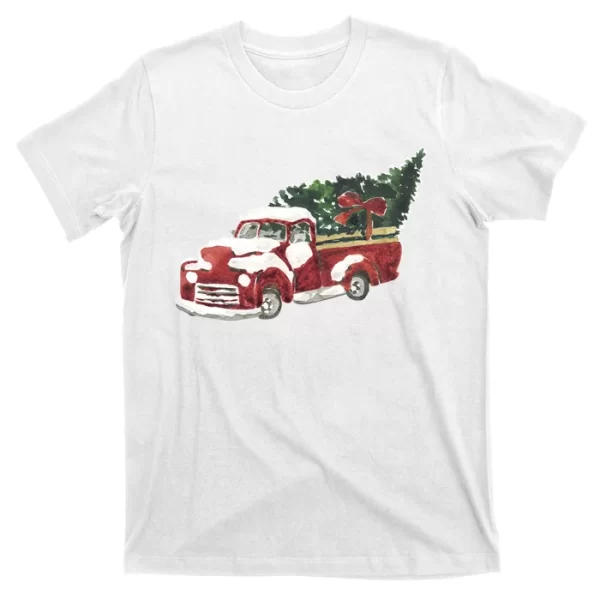 Retro Christmas Holiday Truck T Shirt For Men, Christmas Shirt For Girl Jezsport.com