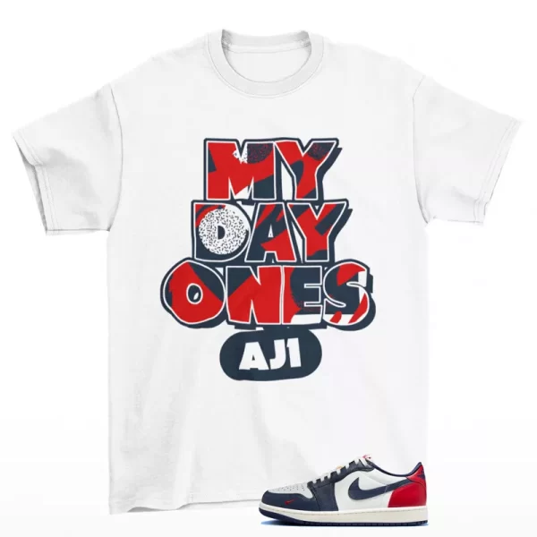 Day One Sneaker Shirt to Match Jordan 1 Retro Low OG Howard HQ2993-100 Jezsport.com