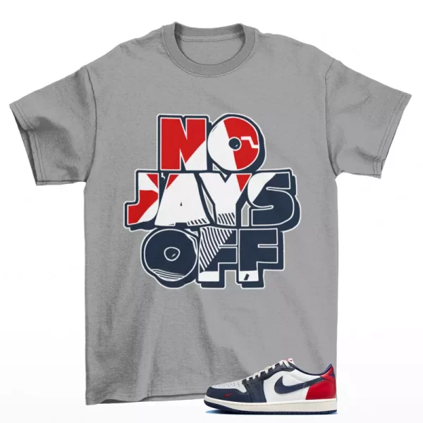 Jay Day Sneaker Shirt Grey to Match Jordan 1 Retro Low OG Howard HQ2993-100 Jezsport.com