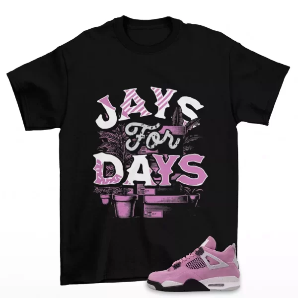 Stacked Sneaker Shirt Black to Match Jordan 4 Retro Orchid AQ9129-501 Jezsport.com