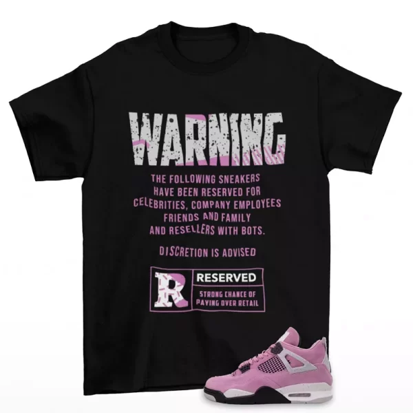 Reserved Sneaker Shirt Black to Match Jordan 4 Retro Orchid AQ9129-501 Jezsport.com