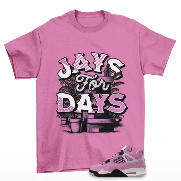 Stacked Sneaker Shirt Pink to Match Jordan 4 Retro Orchid AQ9129-501 Jezsport.com