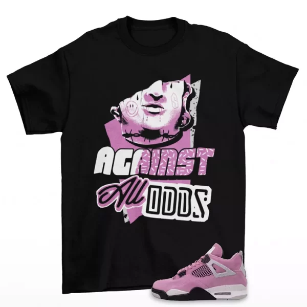 All Odds Sneaker Shirt Black to Match Jordan 4 Retro Orchid AQ9129-501 Jezsport.com