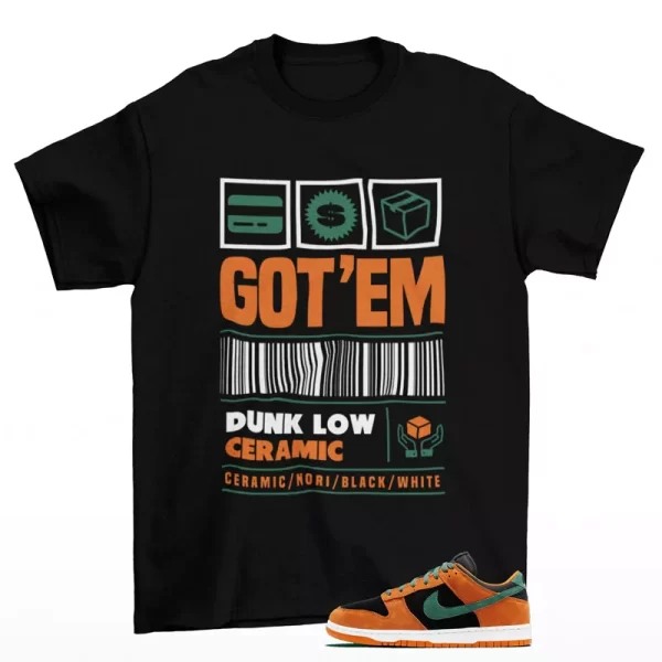 Copped Sneaker Shirt Black to Match Dunk Low Ceramic DA1469-001 Jezsport.com