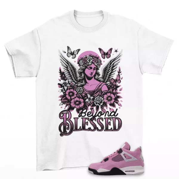 Blessed Sneaker Shirt White to Match Jordan 4 Retro Orchid AQ9129-501 Jezsport.com