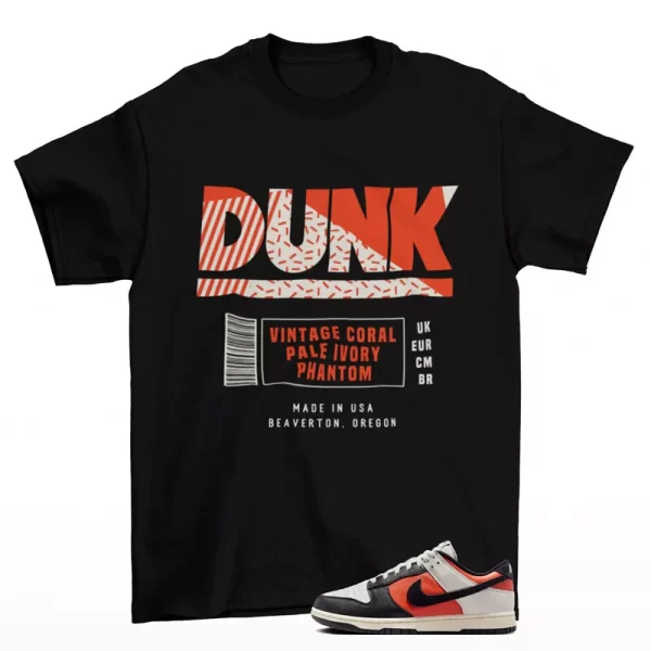 Sneaker Label Shirt to Match Dunk Low Vintage Coral HQ4988-030 Jezsport.com