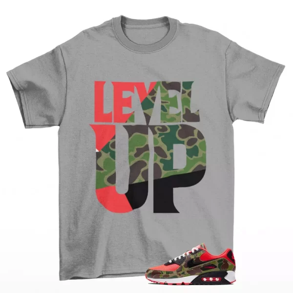 Level Up Sneaker Shirt to Match Air Max 90 Reverse Duck Camo CW6024-600 Jezsport.com