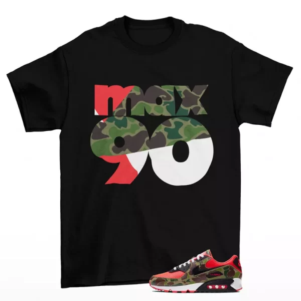 Throwback Sneaker Shirt Black to Match Air Max 90 Reverse Duck Camo CW6024-600 Jezsport.com