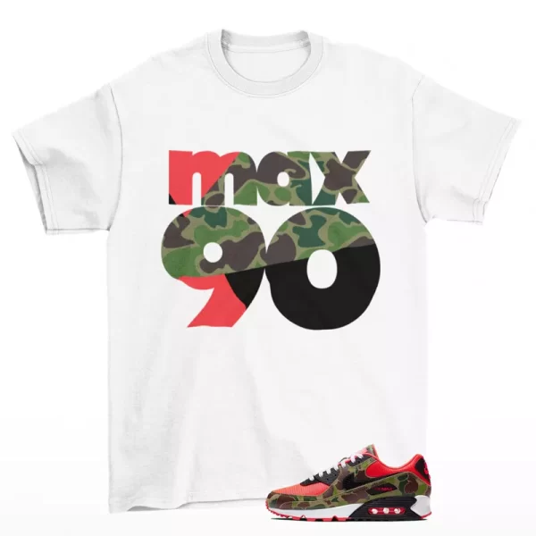 Throwback Sneaker Shirt White to Match Air Max 90 Reverse Duck Camo CW6024-600 Jezsport.com