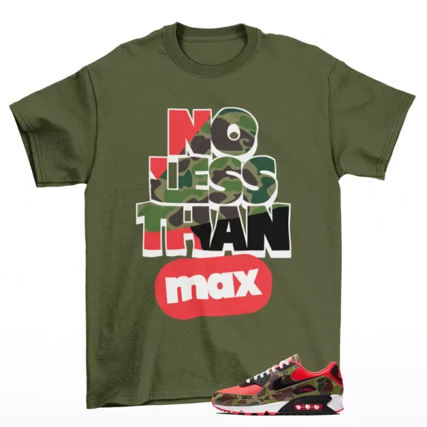 No Less Sneaker Shirt Olive to Match Air Max 90 Reverse Duck Camo CW6024-600 Jezsport.com