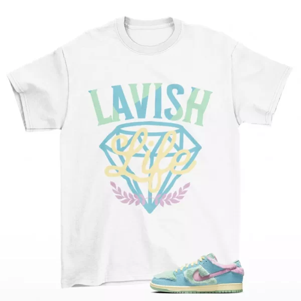 Lavish Sneaker Shirt White to Match SB Dunk Low Verdy Visty FN6040-400 Jezsport.com