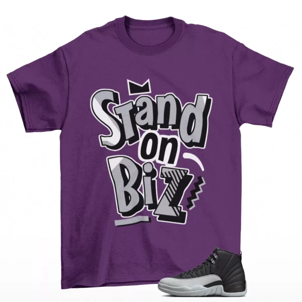 Strictly Biz Shirt Purple to Match Jordan 12 Barons Wolf Grey CT8013-010 Jezsport.com