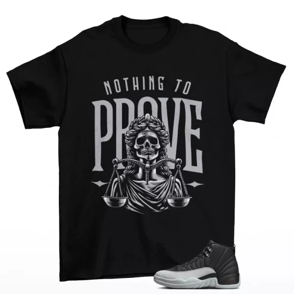 Proof Shirt Black to Match Jordan 12 Barons Wolf Grey CT8013-010 Jezsport.com