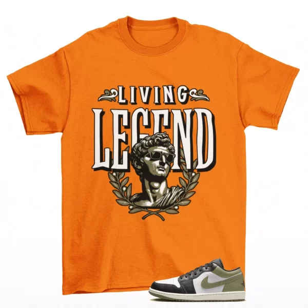 Legend Sneaker Shirt Orange to Match Jordan 1 Low Medium Olive 553558-092 Jezsport.com