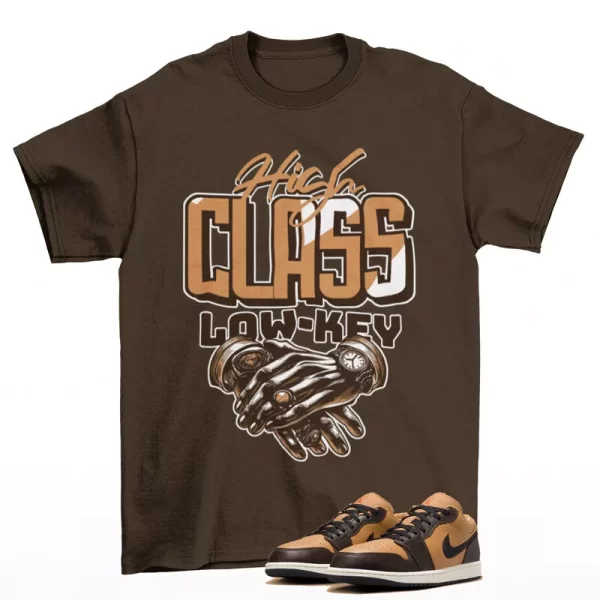 High Class Shirt Brown to Match Jordan 1 Low Flax Baroque Brown HQ3603-201 Jezsport.com